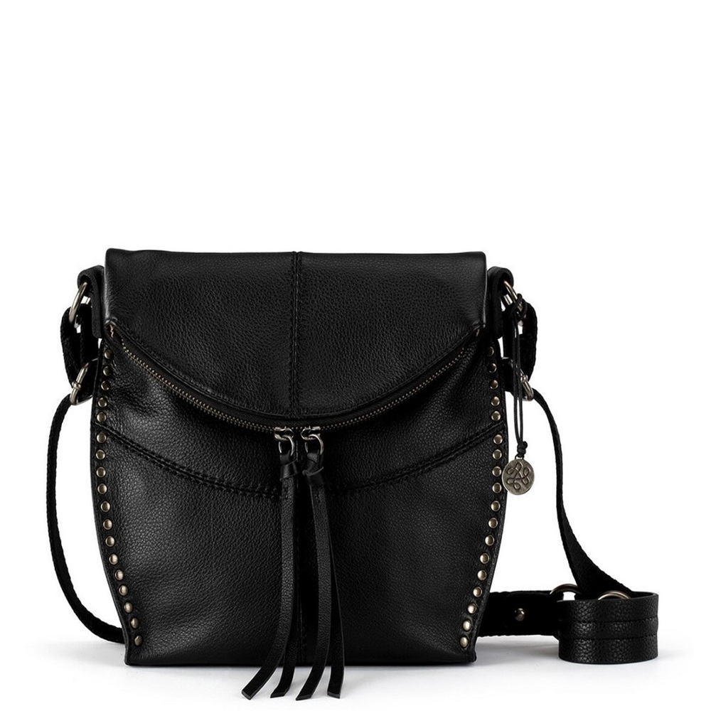 The Sak Silverlake Black Leather Silver Stud Studded Bag Purse Crossbody - Picture 14 of 15